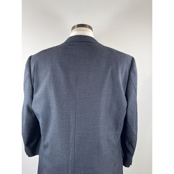 Ermenegildo Zegna Men Blazer Blue Houndstooth Sport Coat Wool Classic Jacket 44 - Picture 12 of 13